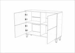 Комод Ливерпуль, белый/белый глянец