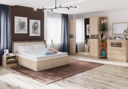 Шкаф торцевой Мадлен (дуб сонома/дуб шале мореный)   