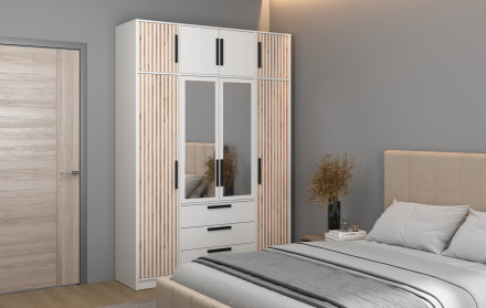 Шкаф 4-х дверный 83.07 Вегас, Белый 