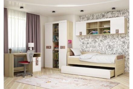 Шкаф 3-дверный Стиль, кофе с молоком 