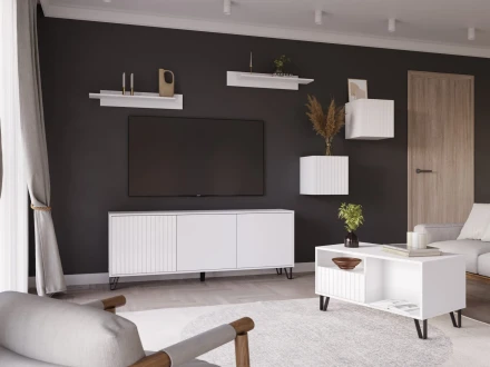 Шкаф навесной Ливерпуль, белый/белый глянец 